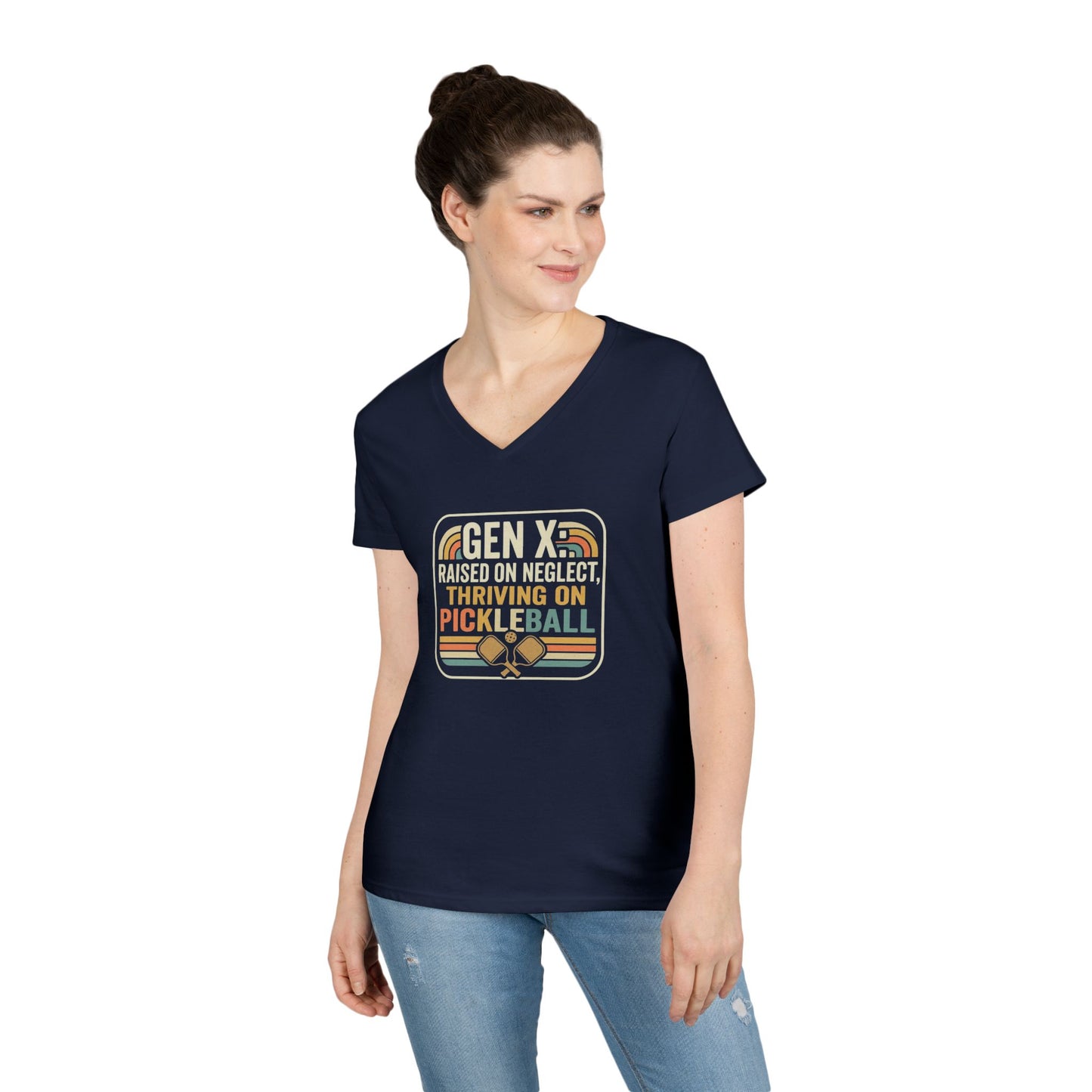 Gen X Thriving on Pickleball T-Shirt | V-Neck Ladies