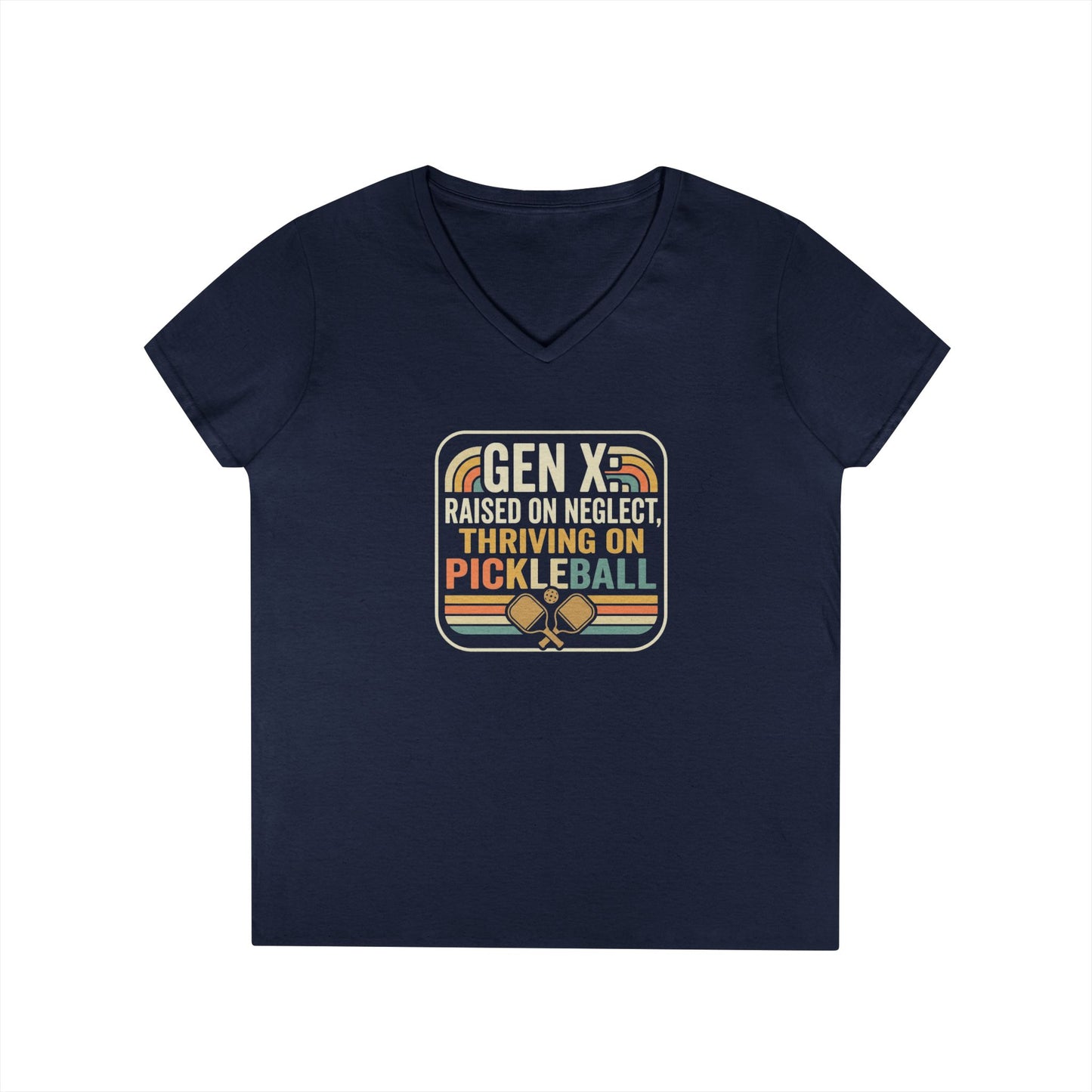 Gen X Thriving on Pickleball T-Shirt | V-Neck Ladies