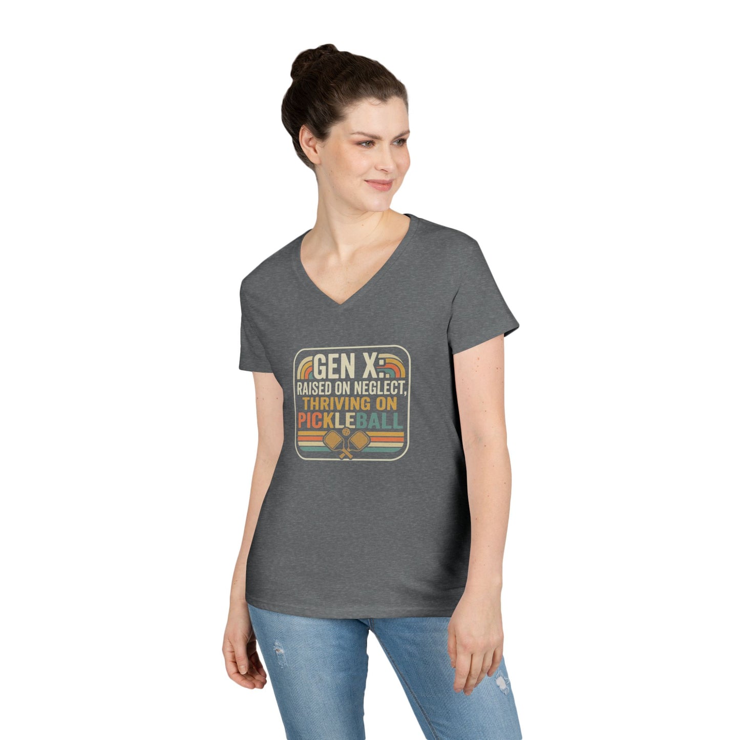Gen X Thriving on Pickleball T-Shirt | V-Neck Ladies