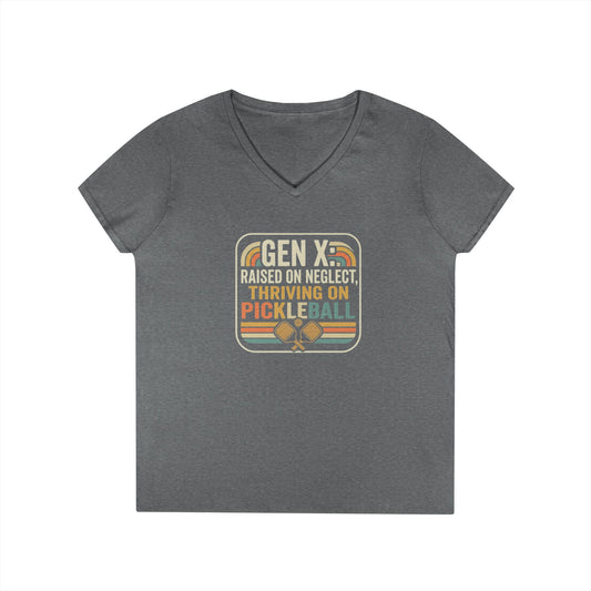 Gen X Thriving on Pickleball T-Shirt | V-Neck Ladies