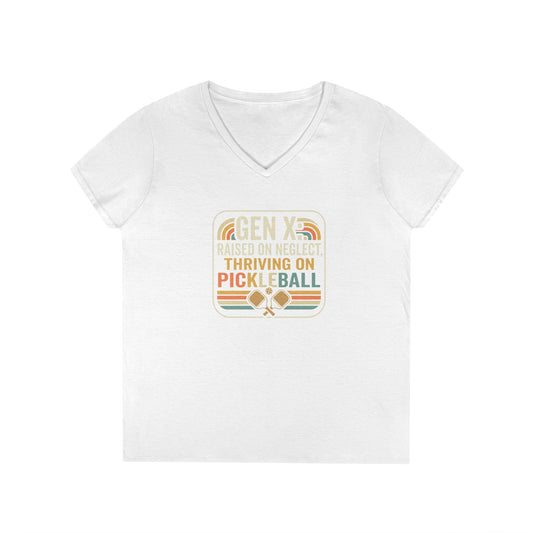 Gen X Thriving on Pickleball T-Shirt | V-Neck Ladies